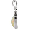 Sterling Silver 12x10 mm Natural White Opal & .03 CT Natural Diamond Cabochon Pendant