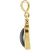 14K Yellow 12x10 mm Natural Black Onyx & .03 CT Natural Diamond Cabochon Pendant