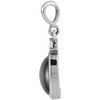 14K White 9x7 mm Natural Black Onyx & .03 CT Natural Diamond Cabochon Pendant