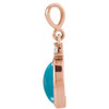 14K Rose 9x7 mm Natural Turquoise & .03 CT Natural Diamond Cabochon Pendant