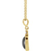 14K Yellow 5x3 mm Natural Black Onyx & .03 CT Natural Diamond 16-18" Necklace 