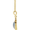 14K Yellow 5x3 mm Natural Rainbow Moonstone & .03 CT Natural Diamond 16-18" Necklace 