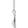 Sterling Silver 9x7 mm Natural White Opal & .03 CT Natural Diamond 16-18" Necklace 