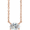 14 Karat Rose Gold Lab Grown Diamond Solitaire Necklace 1/4 CTW, 16-18 Inch - $872