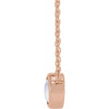 14K Rose Cabochon Natural Rainbow Moonstone Bezel-Set 18" Necklace