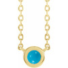 14 Karat Yellow Gold Cabochon Natural Turquois Bezel to Set Necklace 18 Inch, 3mm - $726