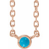14 Karat Rose Gold Cabochon Natural Turquois Bezel to Set Necklace 18 Inch, 3mm - $745