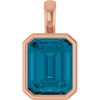 14K Rose Natural London Blue Topaz Pendant