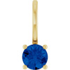 14K Yellow Lab-Grown Blue Sapphire Solitaire Charm/Pendant