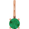 14K Rose Lab-Grown Emerald Solitaire Charm/Pendant