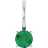 Platinum Lab-Grown Emerald Solitaire Charm/Pendant