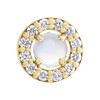 14K Yellow Cabochon Natural Rainbow Moonstone & .05 CTW Natural Diamond Halo-Style Pendant
