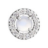 14K White Cabochon Natural Rainbow Moonstone & .05 CTW Natural Diamond Halo-Style Pendant
