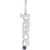 14K White Natural Tanzanite Peace Charm/Pendant
