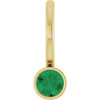 14K Yellow Natural Emerald Charm/Pendant