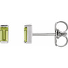 Platinum Natural Peridot Channel-Set Earrings