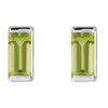 Platinum Natural Peridot Channel-Set Earrings