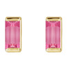 14K Yellow Natural Pink Tourmaline Earrings