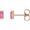 14K Rose Natural Pink Tourmaline Earrings