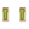 14K Rose Natural Peridot Channel-Set Earrings