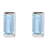14K White Lab-Grown Aqua Sapphire Earrings