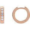 14K Rose 1/3 CTW Natural Diamond 14 mm Hinged Hoop Earrings