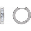 Platinum 1/3 CTW Natural Diamond 14 mm Hinged Hoop Earrings