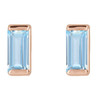 14K Rose Lab-Grown Aqua Sapphire Earrings