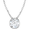14 Karat White Gold Natural Diamond Bezel to Set Necklace 1/2 CT, 16-18 Inch - $2,547
