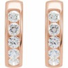 14 Karat Rose Gold 5/8 CTW Lab-Grown Diamond 14 mm Hinged Hoop Earrings