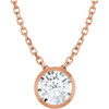 14 Karat Rose Gold Lab Grown Diamond Bezel to Set Necklace 3/8 CT, 16-18 Inch, 5.2mm - $950