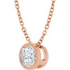14 Karat Rose Gold Lab Grown Diamond Bezel to Set Necklace 3/8 CT, 16-18 Inch, 5.2mm - $950