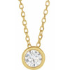 14 Karat Yellow Gold Lab Grown Diamond Bezel to Set Necklace 1/4 CT, 16-18 Inch - $861