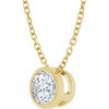 14K Yellow 3/8 CT Lab-Grown Diamond Bezel-Set 16-18" Necklace