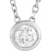 Sterling Silver 5/8 CT Lab-Grown Diamond Bezel-Set 16-18" Necklace