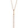 14K Rose 1/6 CTW Lab-Grown Diamond Vertical Bar 16-18" Necklace