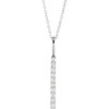 14 Karat White Gold Lab Grown Diamond Vertical Bar Necklace 1/6 CTW, 16-18 Inch - $862