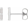 14K White .08 CTW Natural Diamond Bar Earrings