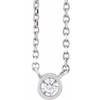 Platinum Natural Diamond Necklace 1/5 CT, 16-18 Inch, 4mm - $2,496