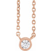 14 Karat Rose Gold Natural Diamond Necklace 1/5 CT, 16-18 Inch, 4mm - $1,186