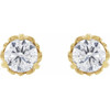 14K Yellow 3/8 CTW Natural Diamond Vintage-Inspired Earrings