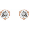 14K Rose 1/5 CT Lab-Grown Diamond Scroll Earrings