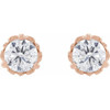 14K Rose 3/8 CTW Natural Diamond Vintage-Inspired Earrings