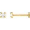 14K Yellow .04 CT Rose-Cut Natural Diamond Press Fit Back Stud Earring