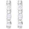Platinum 1/10 CTW Natural Diamond 10 mm Hoop Earrings