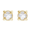 14K Yellow 1/6 CT Rose-Cut Natural Diamond Press Fit Back Stud Earring
