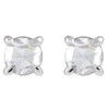 14K White 1/8 CT Rose-Cut Natural Diamond Press Fit Back Stud Earring