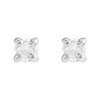 14K White .04 CT Rose-Cut Natural Diamond Press Fit Back Stud Earring