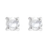 14K White .06 CT Rose-Cut Natural Diamond Press Fit Back Stud Earring