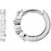 14K White 1/10 CTW Natural Diamond 10 mm Hoop Earrings